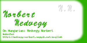 norbert medvegy business card